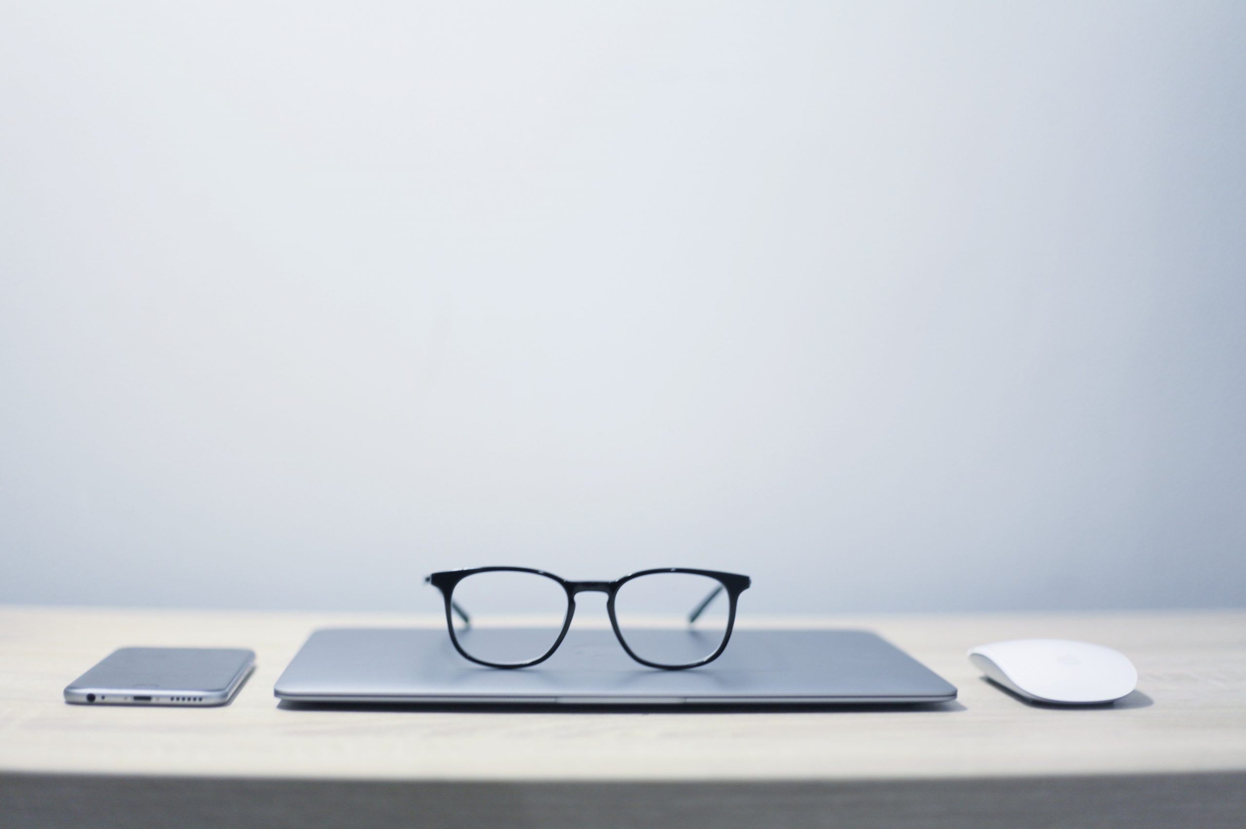 black framed eyeglasses